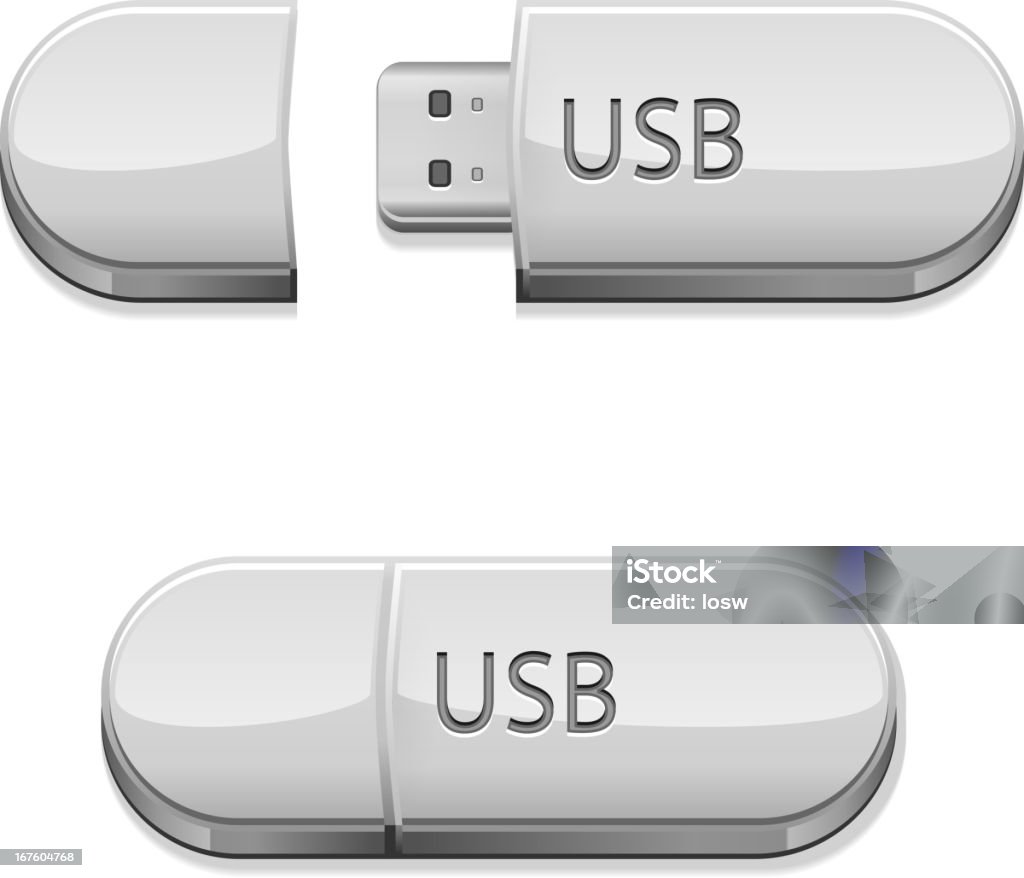 flash USB - Grafika wektorowa royalty-free (Kabel USB)