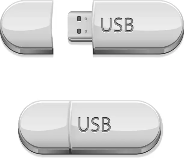 Vector illustration of USB flash