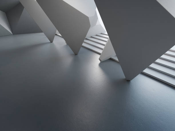 istock Geometric shapes structure on gray concrete floor. 1676054709