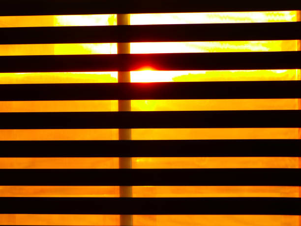 istock Early morning sunset peaking through blinds 1676057481