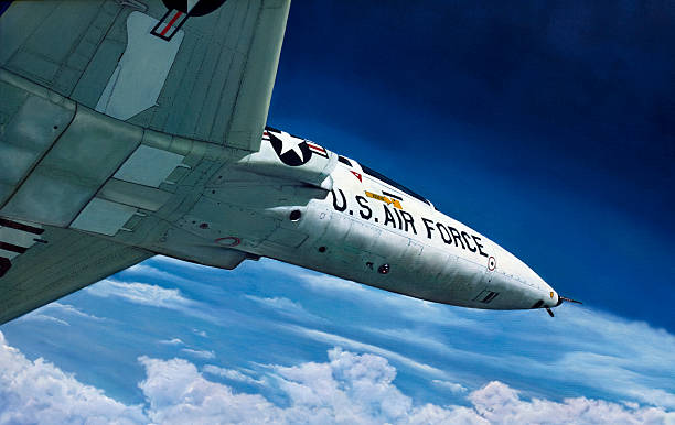 Original Oil Painting of "Talon" in flight. Original Oil Painting of a  USAF T-38 jet. air force stock pictures, royalty-free photos & images