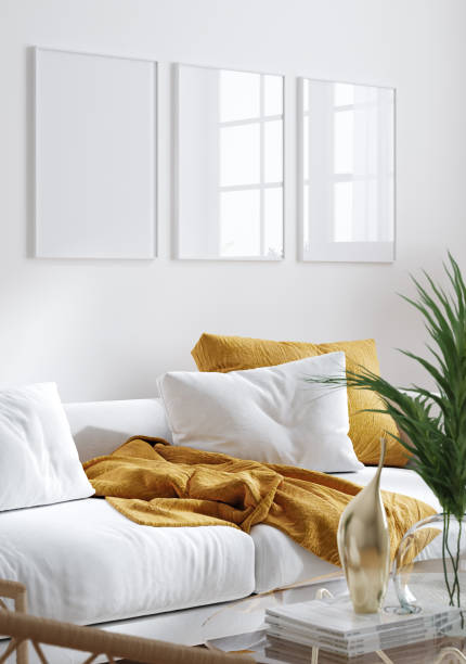 istock Mock up frame in home interior background, Scandinavian style 1676079741