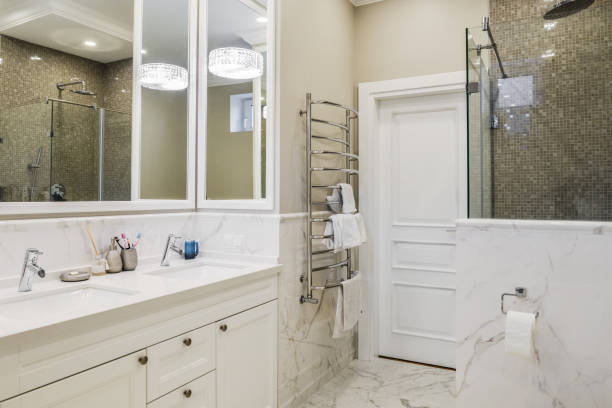 istock Beautiful  bathroom in scandinavian style 1676098769