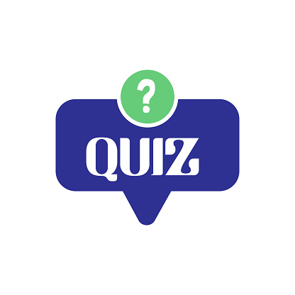 Quiz logo with speech bubble symbols, concept of questionnaire show sing, quiz button, question competition, exam