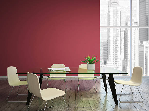 istock dining room with burgundy walls 167610280