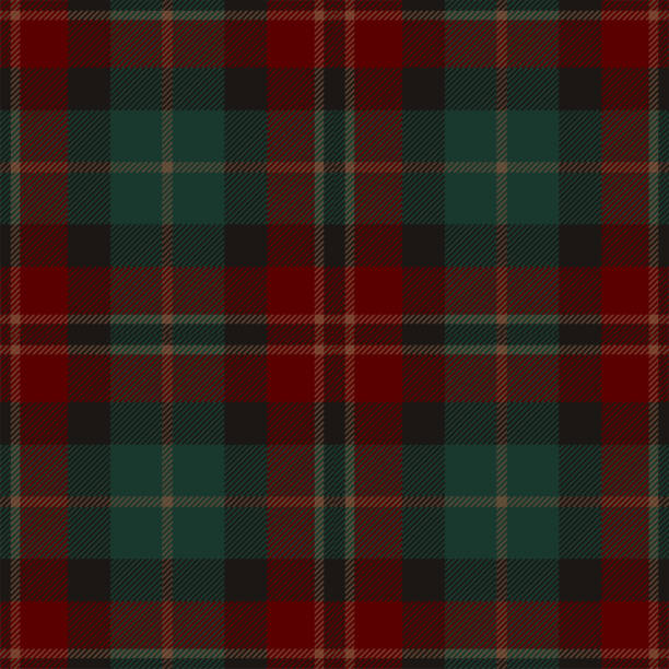 Rouge et vert Tartan écossais Plaid Motif Tissu Swatch - Illustration vectorielle