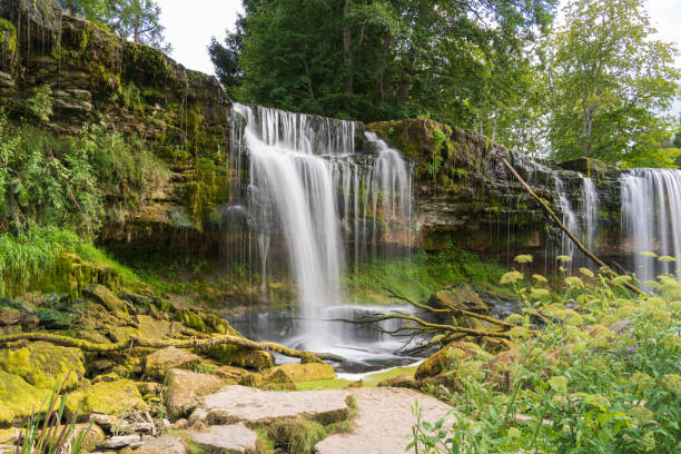 istock Waterfall in autumn day 1676141001
