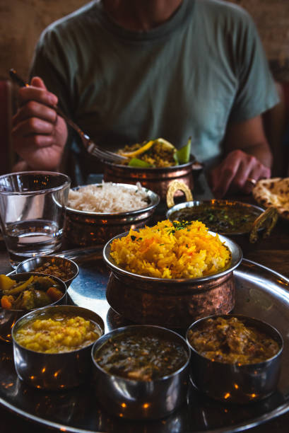 istock Traditional Indian meal background. 1676158140