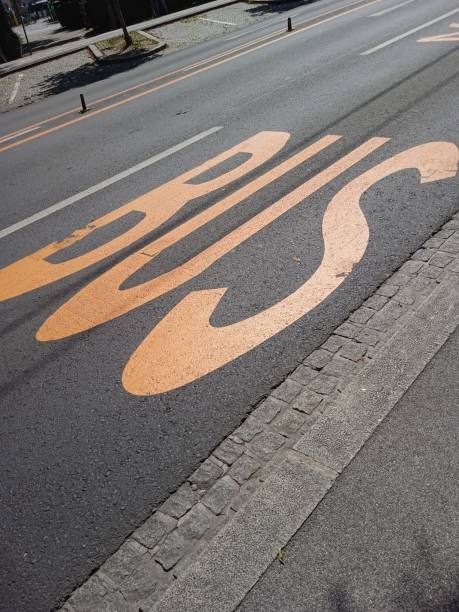 bus lane marking on the street