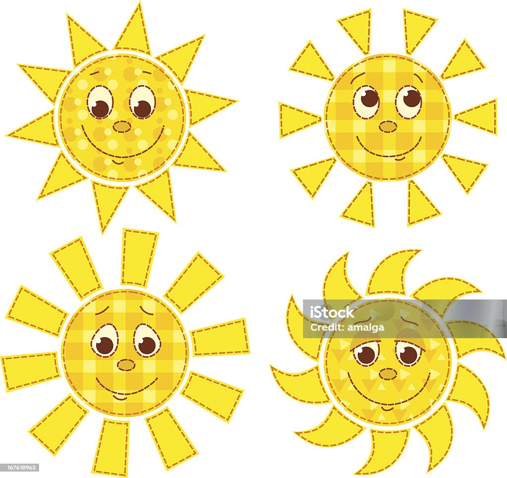 Patchwork suns - clipart vectoriel de Abstrait libre de droits