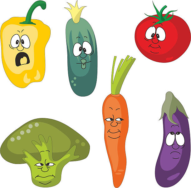 Emotion cartoon vegetables set 001 Vector.Emotion cartoon vegetables set 001 tomato face stock illustrations
