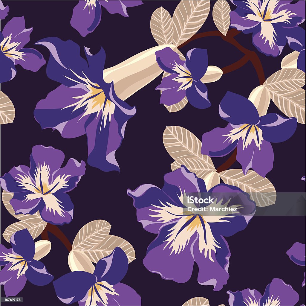 Floral seamless pattern - Vetor de Arte Linear royalty-free