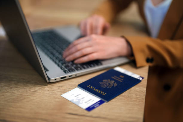 istock Woman with USA passport is waiting for her flight. 1676212721