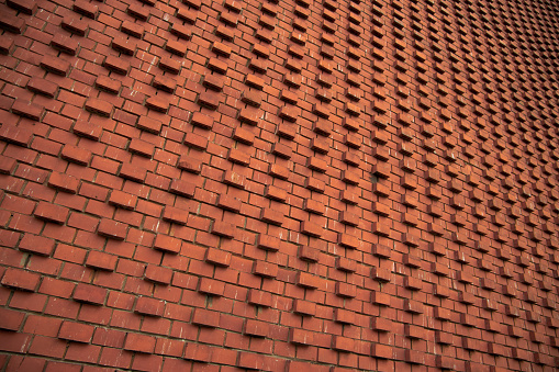 brick wall grunge perspective structure of building object background