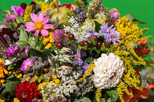 Beautiful bouquets of flowers and herbs.