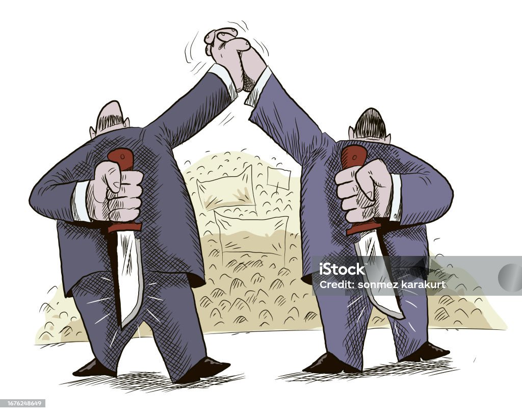 Insecure Partnership Stock Illustration - Download Image Now - Cartoon ...