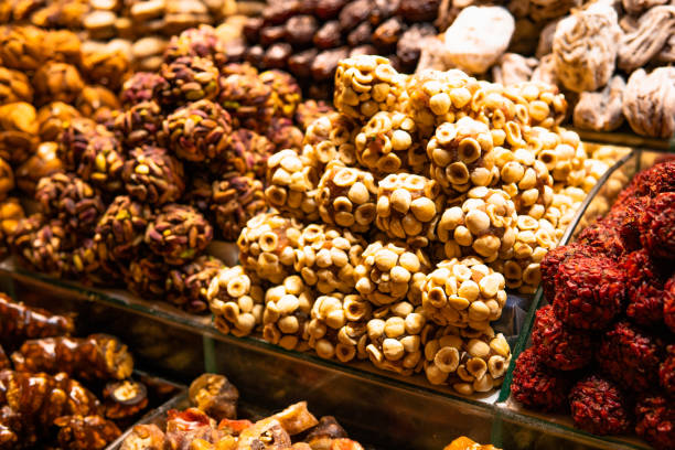 istock Desserts with nuts at the Spice Bazaar in Istanbul,Turkey 1676250346