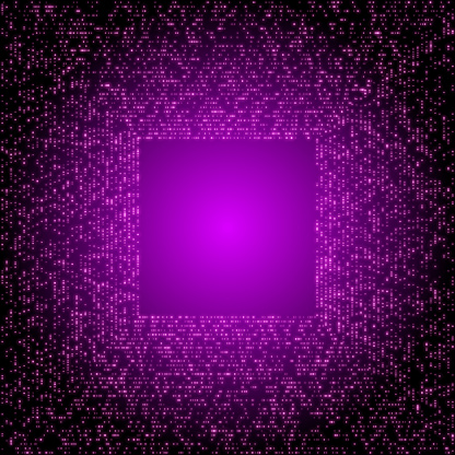 This visually striking backdrop captivates the viewer with its vibrant purple hue and a glowing, AI-data-inspired pattern made of concentric squares. The design gives an almost ethereal impression, suggesting themes of advanced technology or artificial intelligence. The layout incorporates negative space, perfect for adding text, logos, or other graphical elements, making it an ideal choice for presentations, digital media, or print where a high-tech aesthetic is desired.