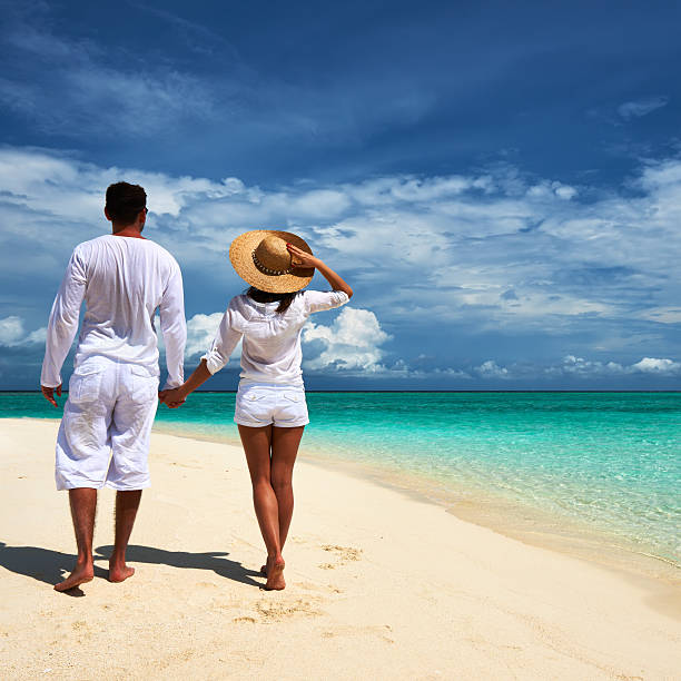 istock Couple on a beach at Maldives 167625322