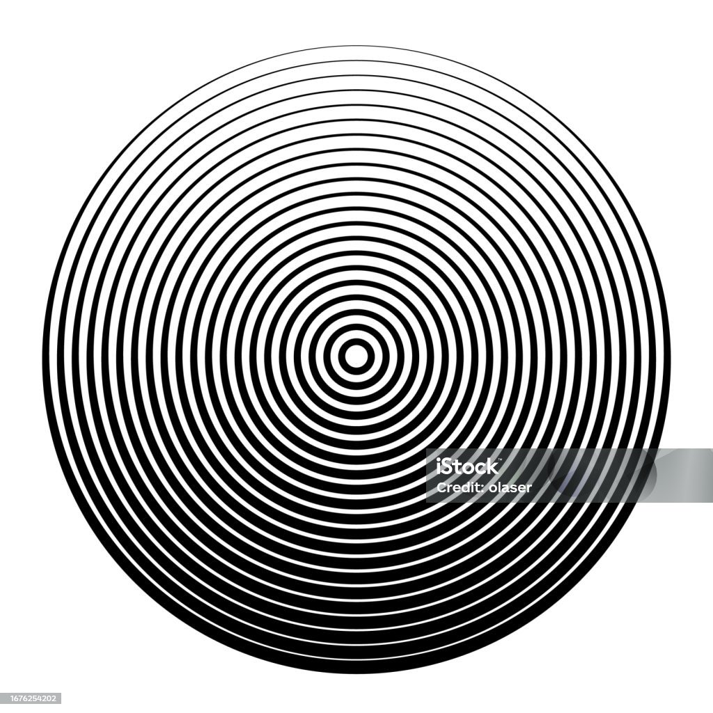 Concentric Circles With Varying Line Width Pattern Stock Illustration ...