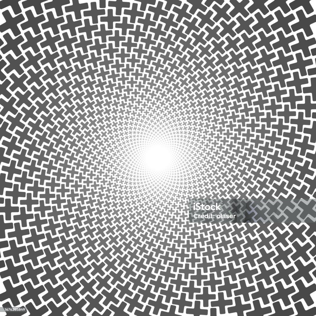 Radially Sized Fitted Plus Shapes Forming A Circular Pattern Fading To ...