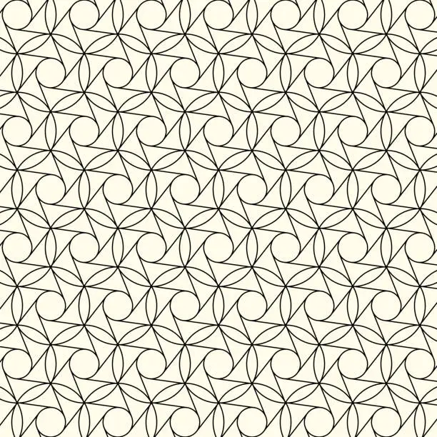 Vector illustration of Honeycomb pattern of interconnected circles and lines.