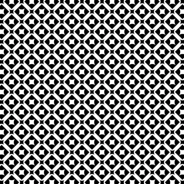 Vector illustration of Pattern of dual-sized, rounded, inverted squares on a white background.