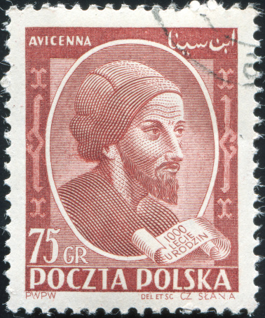 POLAND, CIRCA 1952 - stamp printed by Poland, shows Avicenna or Ibn Sina, Islamic pharmacist, Poland.