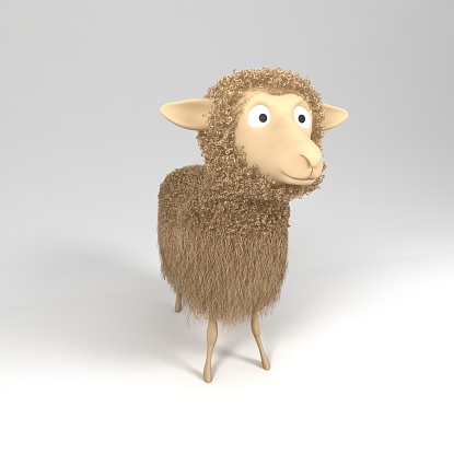 sheep 3d character isolated illustration