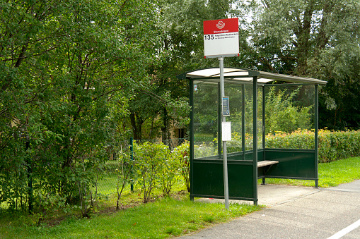 A bus stop in summer, Stockholm - Sweden