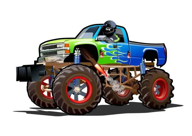Vector illustration of Cartoon Monster Truck isolated on white background