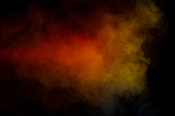 istock Blue and yellow steam on a black background. 1676306628