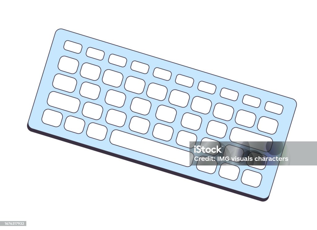Line Simple Computer Keyboard Computer Keyboard Flat Line Color Isolated Vector Object Stock ...
