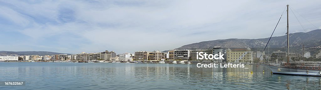 Panorama of Wolos waterfront, Thessaly, Grecja - Zbiór zdjęć royalty-free (Architektura)