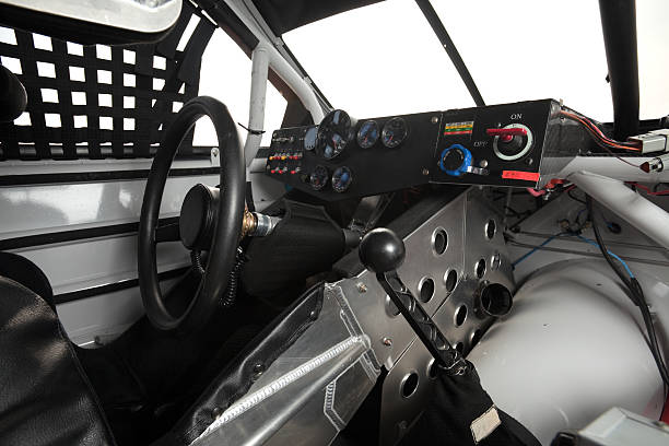 intérieur de voiture - steering wheel motorized sport stock car racecar photos et images de collection