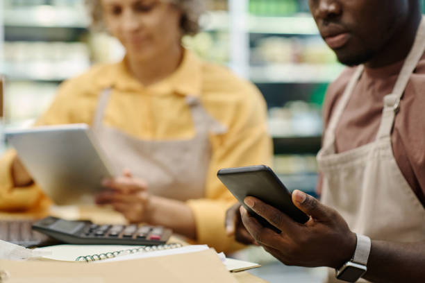 istock Manager making financial control in supermarket 1676367814
