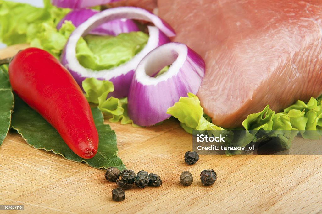 Pratos de carne - Foto de stock de Alface royalty-free