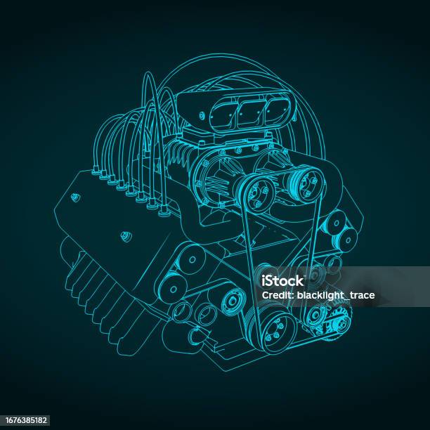 Primary Engine Graphics Turbocharged Engine Stock Illustration - Download Image Now - Engine ...