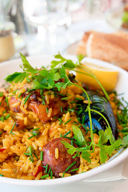 istock traditionnal spanish food paella. 167639198