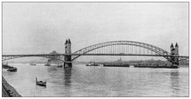 istock Antique image from British magazine: Bridge in Bonn 1676411534