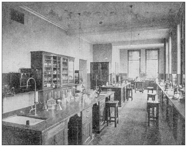 Antique image from British magazine: Bacteriological Laboratory, Jenner Institute, Preventive Medicine, Chelsea