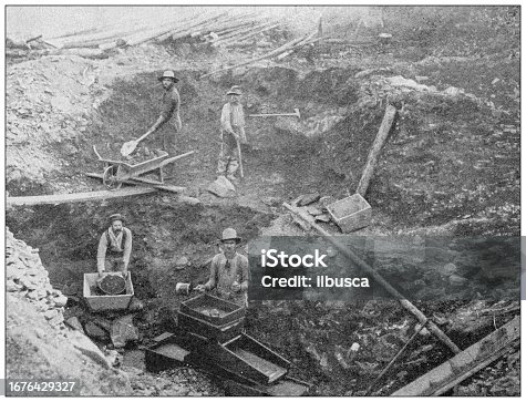 istock Antique image from British magazine: Klondike gold rush, Snookum Hill 1676429327