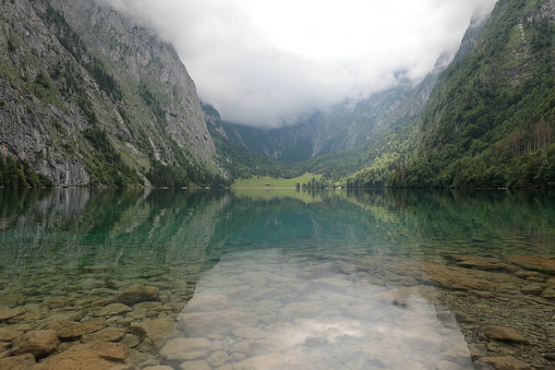 View of the Obersee in the Berchtesgadener Land