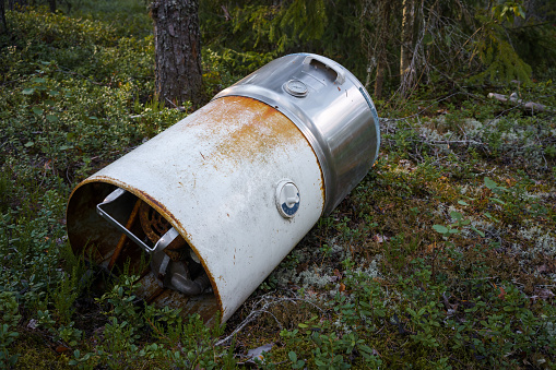 Old 1950's washing machine dumped in the woods