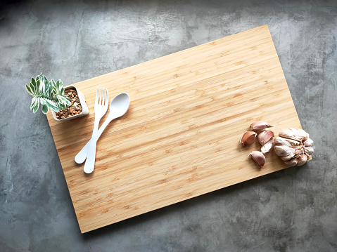 kitchen, cutting board, spoon, fork 6