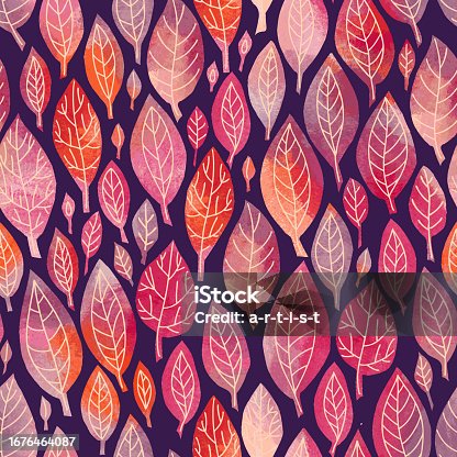 istock Foliage pattern. Loopable illustration. 1676464087