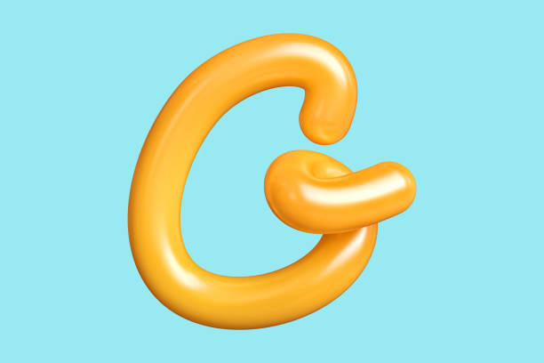 istock Handwritten 3D font in orange yellow. Letter G. 1676474939