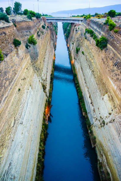 istock View of Corinth Canal with bridge, Greece 1676481310