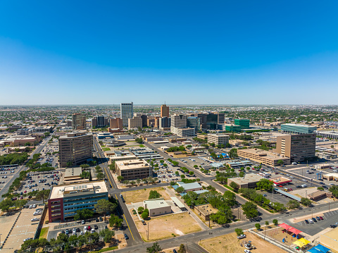 El Paso, Texas, USA - April 17, 2018: Daytime view of the downtown financial district in the sixth biggest city in Texas and the 19th most populous city in the U.S.