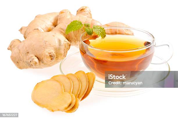 Ginger Tea Stock Photo - Download Image Now - Ginger - Spice, Herbal Tea, White Background